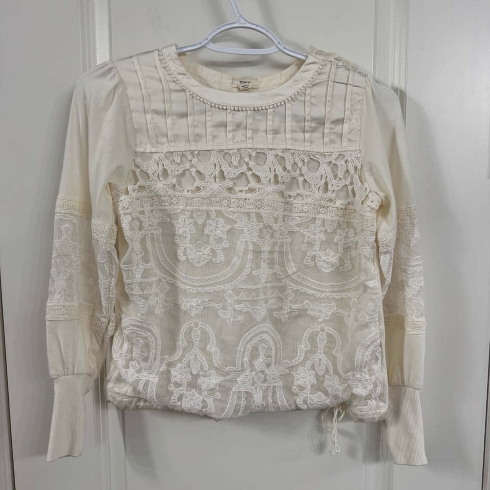 Anthropologie Tiny Elegant Cream Lace Women's Blouse